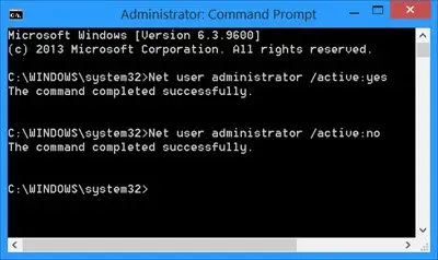 How to Enable or Disable built in Administrator account in Windows 10