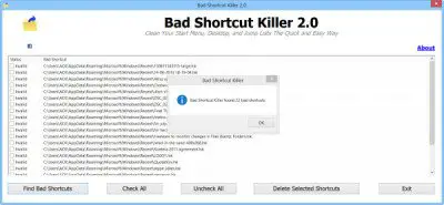 remove broken shortcuts