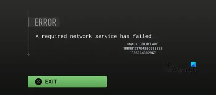  Warzone or MW2 GOLDFLAKE Network failed error