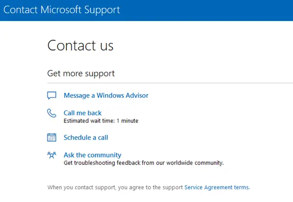 contact microsoft support