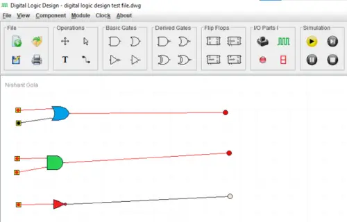 DLD logic gate simulator