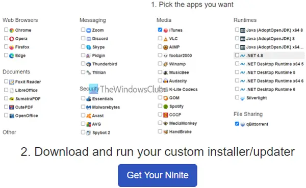 Ninite software